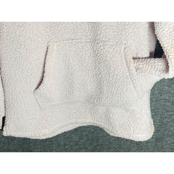 VS PINK Sherpa Pullover Small Relaxed Fit Hooded Half Zip Closure Kangaroo Pocke - Picture 5 of 9